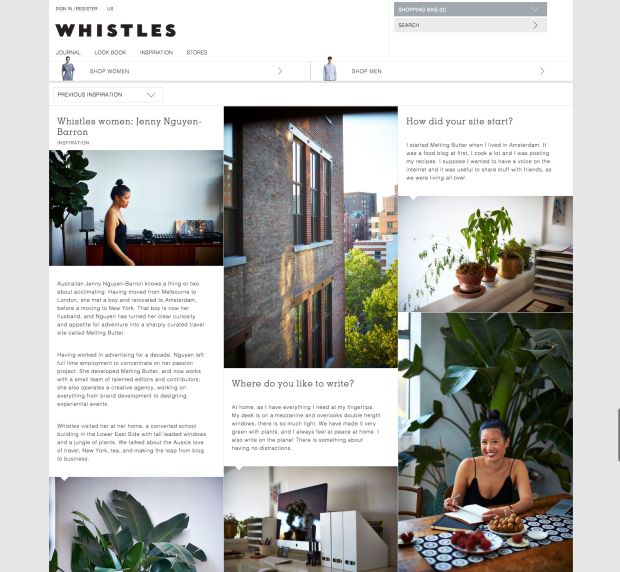 Whistles Women: Jenny Nguyen-Barron | Melting Butter